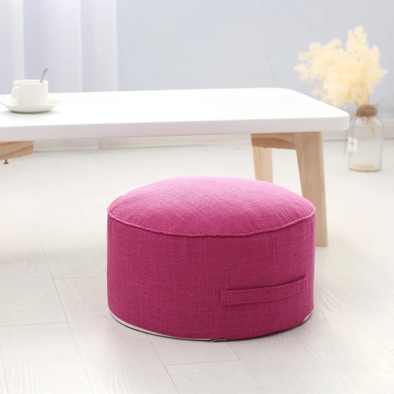 Cotton Linen Meditation Pouf