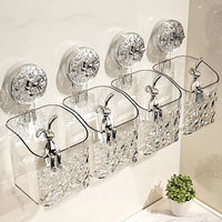 Glacier Pattern Suction Bathroom Shelf