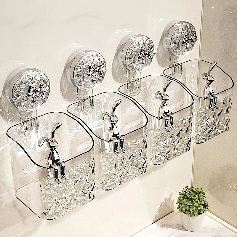 Glacier Pattern Suction Bathroom Shelf