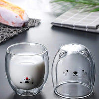 Cute Animal Double Glass