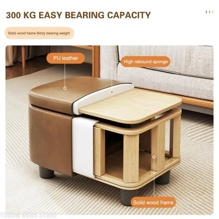 Upholstered Storage Organizer Ottoman
