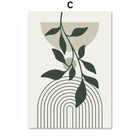 Sage Leaf Geometric Canvas