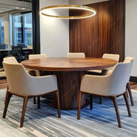 Round Six-Seater Wooden Dining Set