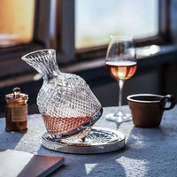 Rotating Crystal Whisky Decanter Set