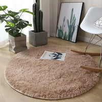 Fluffy Round Bedroom Area Rug