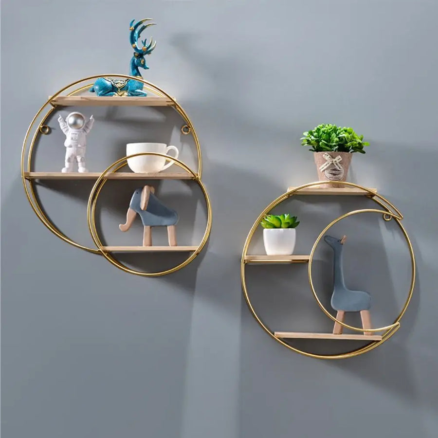 Nordic Gold Metal Wall Shelf