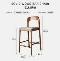 Nordic Wooden Bar Stool