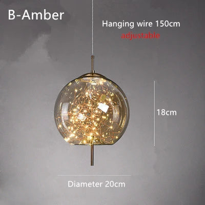 Starlight Glass Bedside Pendant