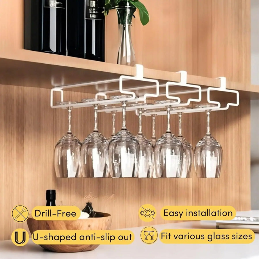 Under-Cabinet Wine Glass Rack