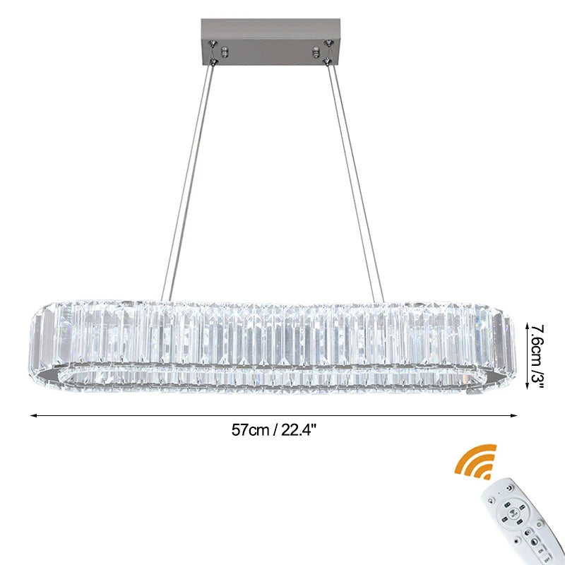 Remote-Dimming Crystal Ring Chandelier