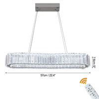 Remote-Dimming Crystal Ring Chandelier