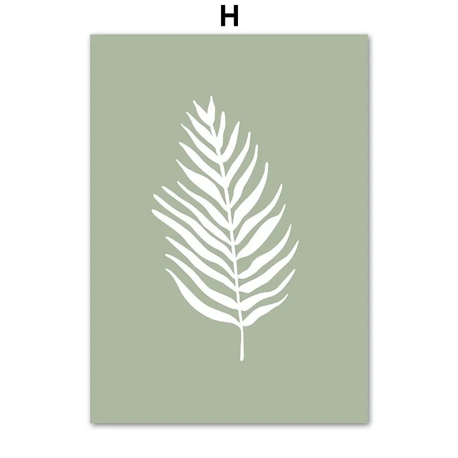 Sage Leaf Geometric Canvas
