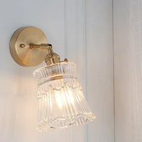 Japanese Brass Glass Wall Lamp