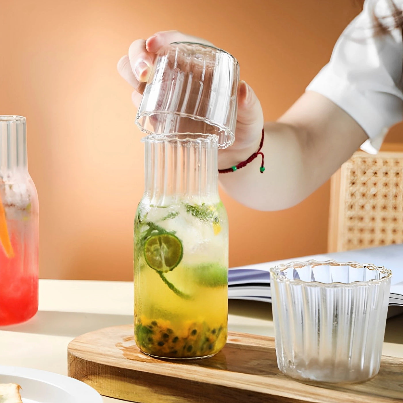 Bedside Glass Carafe Cup Set