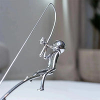 Balancing Fisherman Metal Sculpture