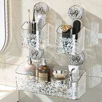 Glacier Pattern Suction Bathroom Shelf