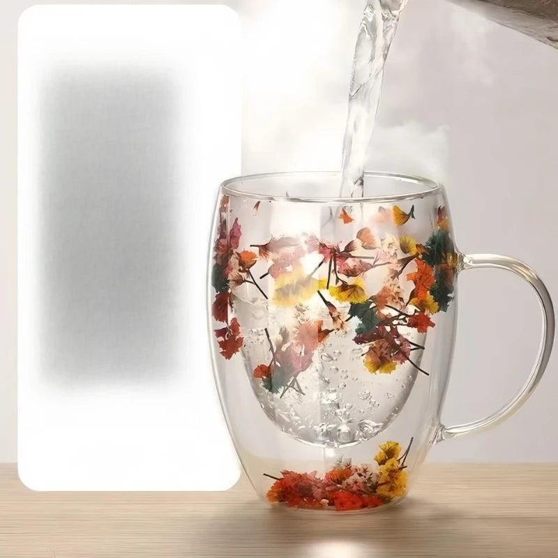 Dried Flower Double Wall Glass