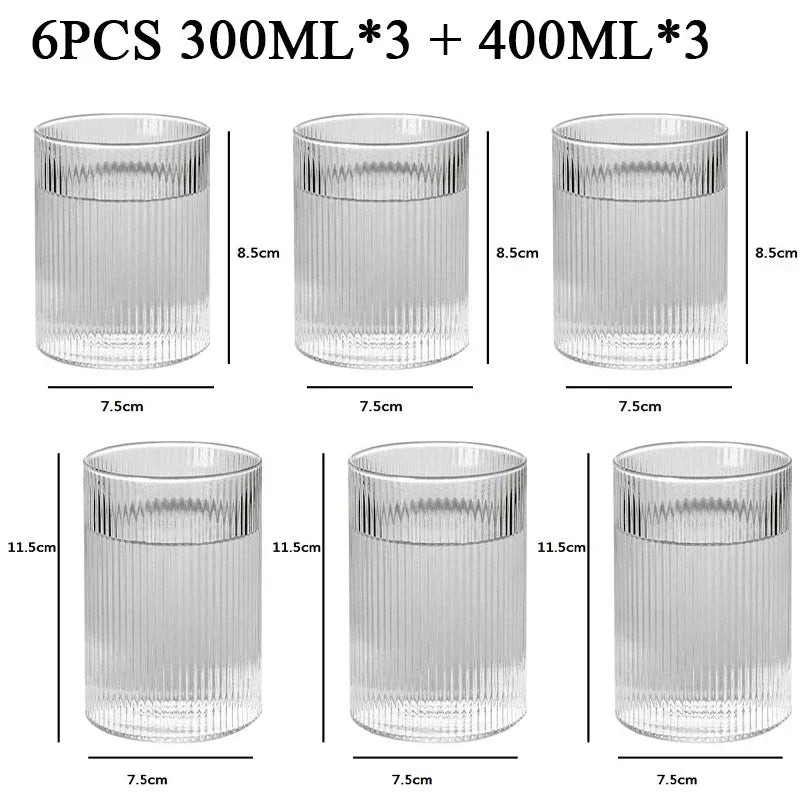 Vertical Pattern Cocktail Glasses