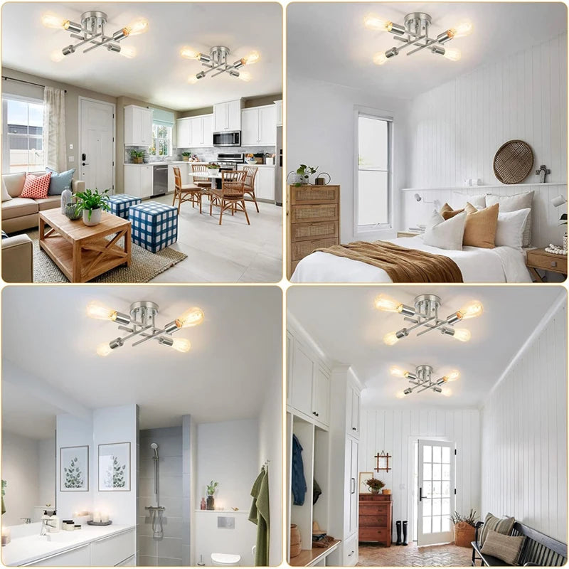 Nordic Semi-Flush Ceiling Chandelier