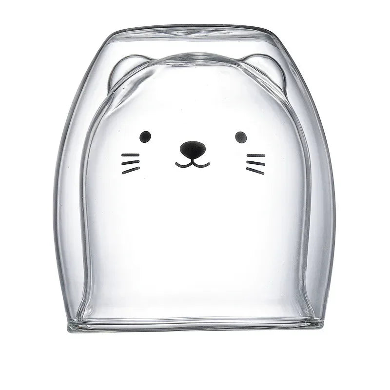 Cute Animal Double Glass