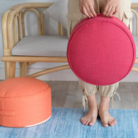 Cotton Linen Meditation Pouf