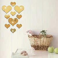 3D Heart Mirror Stickers