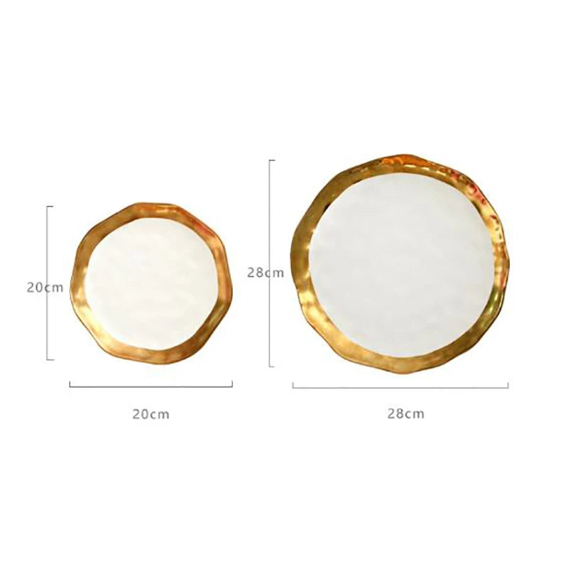 Gold Rim Porcelain Dinner Plate
