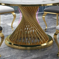 Marble Gold-Base Dining Set