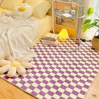 Retro Checkerboard Plush Area Rug
