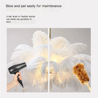 Feathered Ostrich Pendant Chandelier