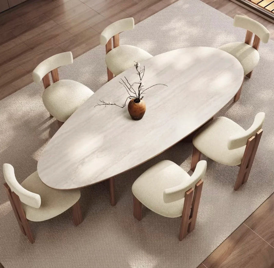 Oval Rock-Plate Dining Set