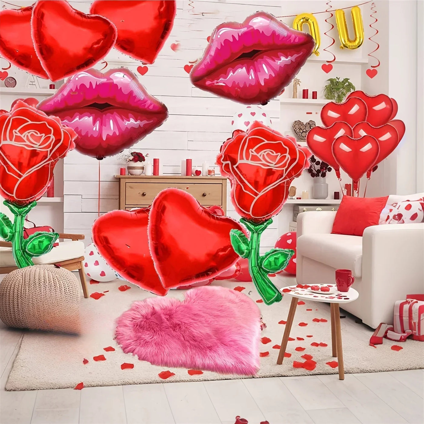 Heart Shaped Plush Accent Rug