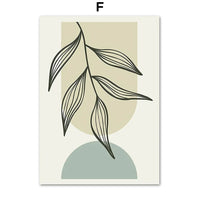 Sage Leaf Geometric Canvas