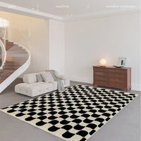 Retro Checkerboard Plush Area Rug