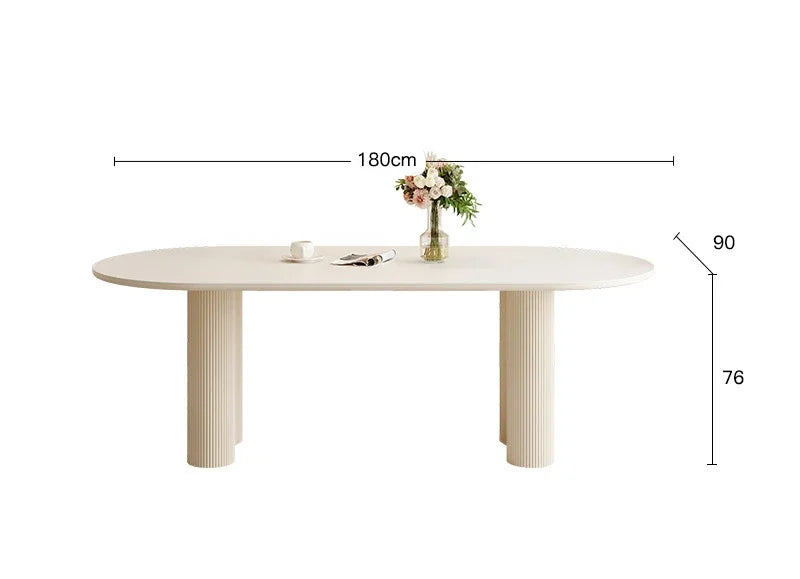 Oval Stone Six-Seater Dining Set