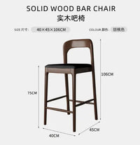 Nordic Wooden Bar Stool