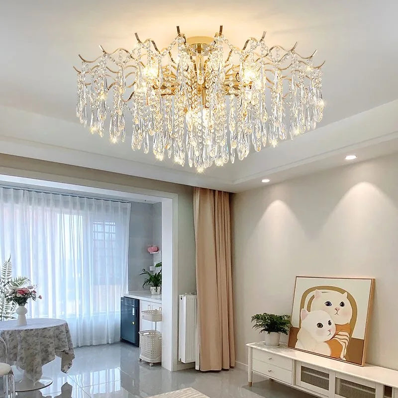E14 Crystal Ceiling Chandelier