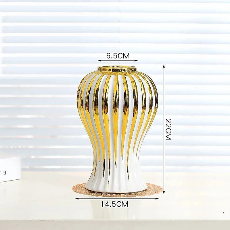 Gold Edged White Vase