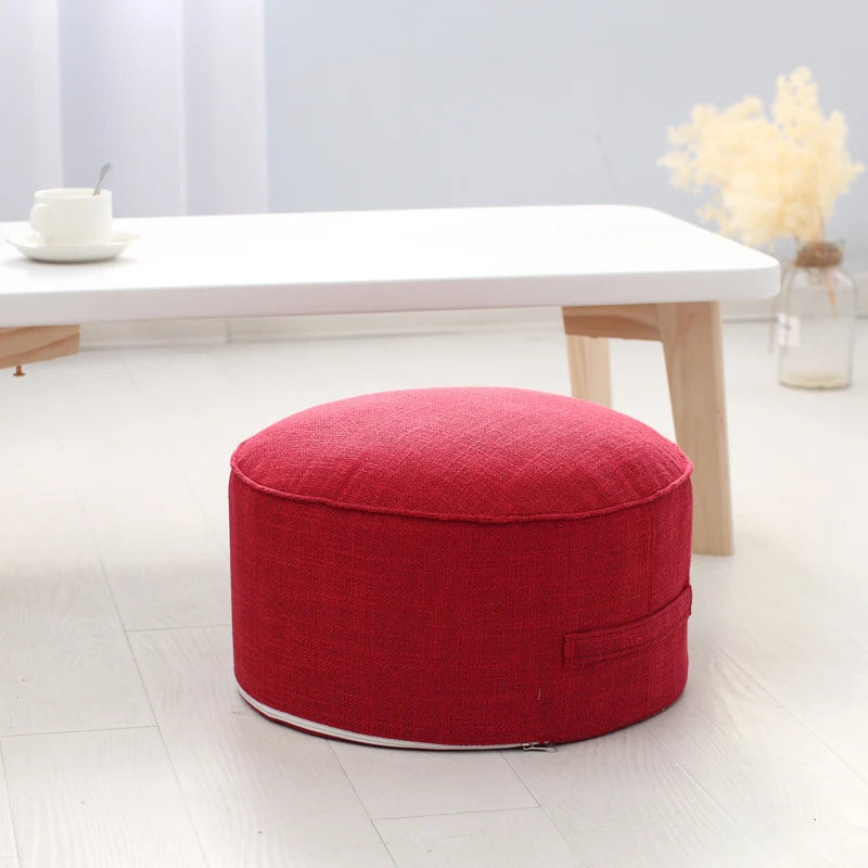 Cotton Linen Meditation Pouf