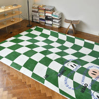 Retro Checkerboard Plush Area Rug