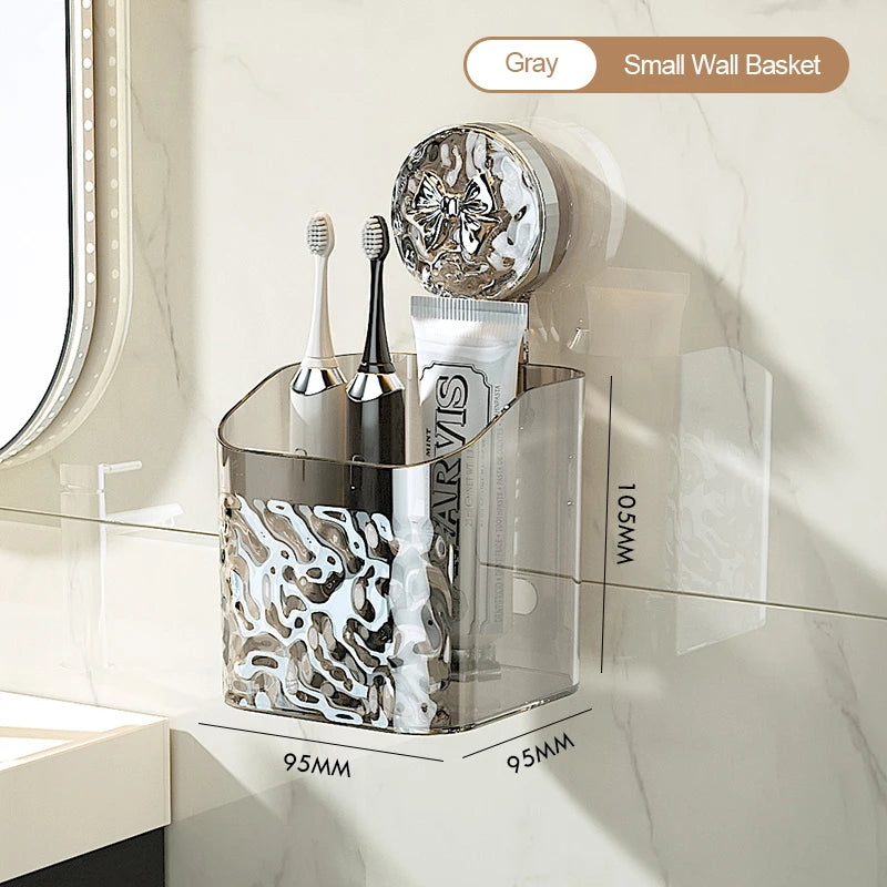 Glacier Pattern Suction Bathroom Shelf