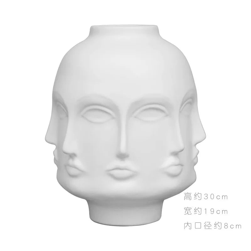 Nordic Face Ceramic Vase