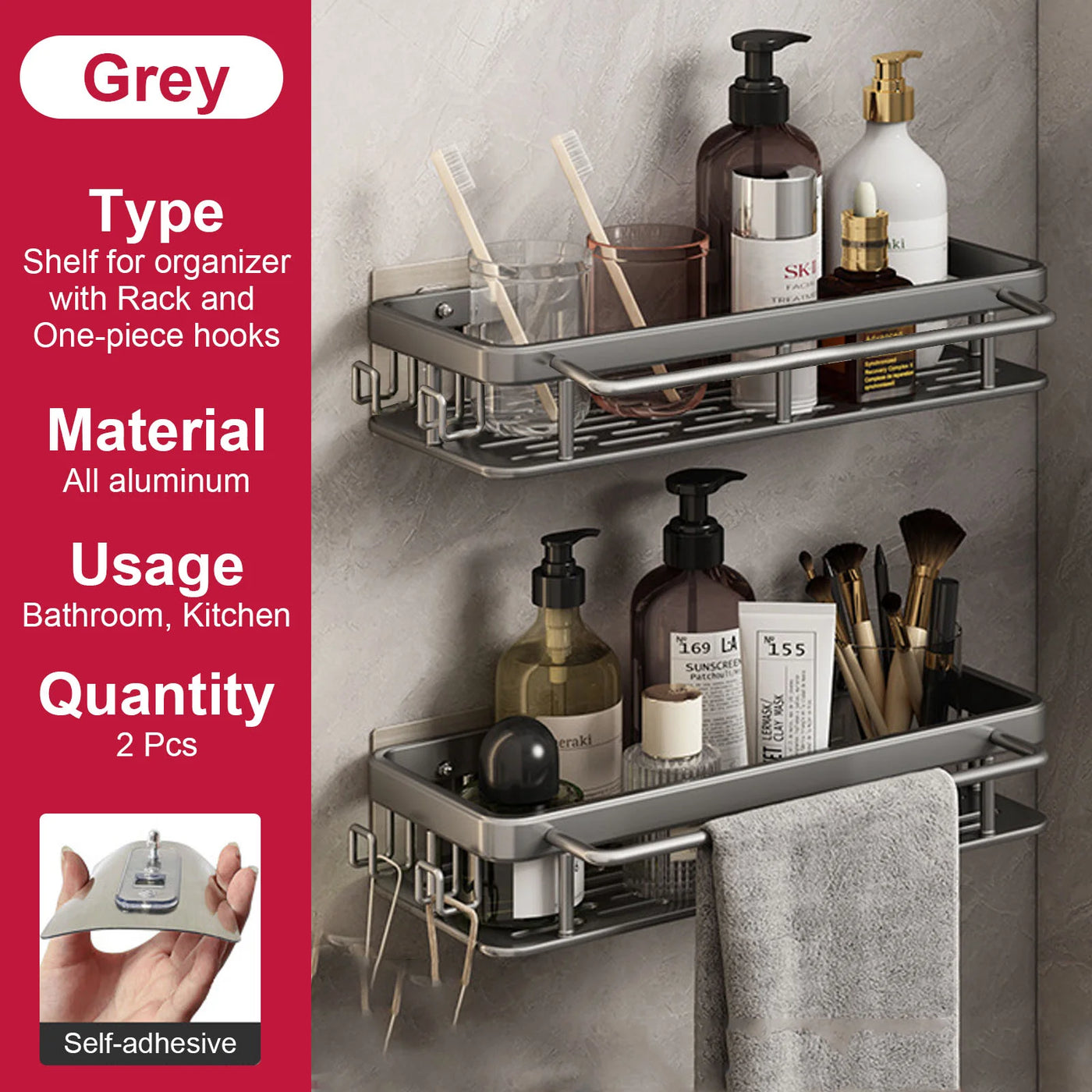 Rustproof Wall Mounted Shower Shelf