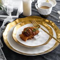 Gold Rim Porcelain Dinner Plate