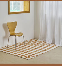 Minimalist Plaid Plush Area Rug