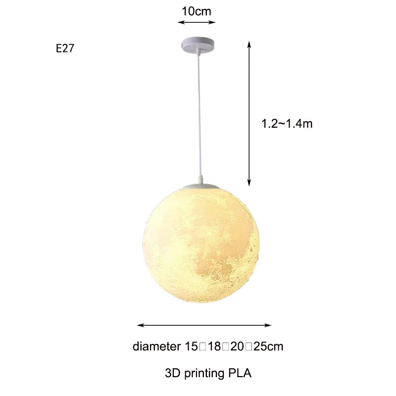 Textured Moon Globe Pendant