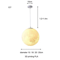 Textured Moon Globe Pendant
