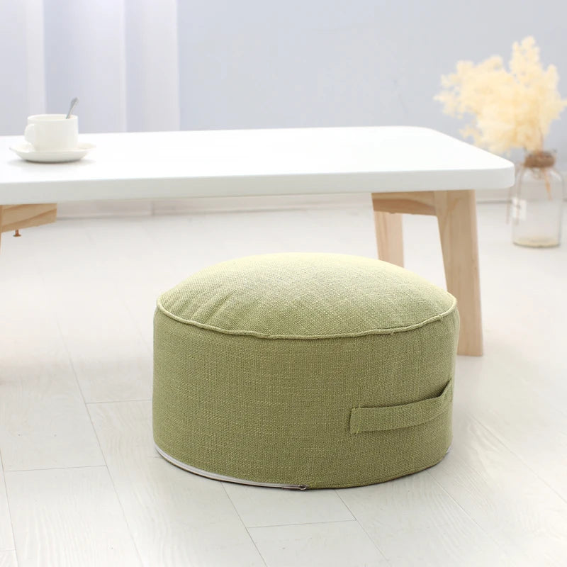 Cotton Linen Meditation Pouf