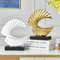 Golden Abstract Resin Sculpture