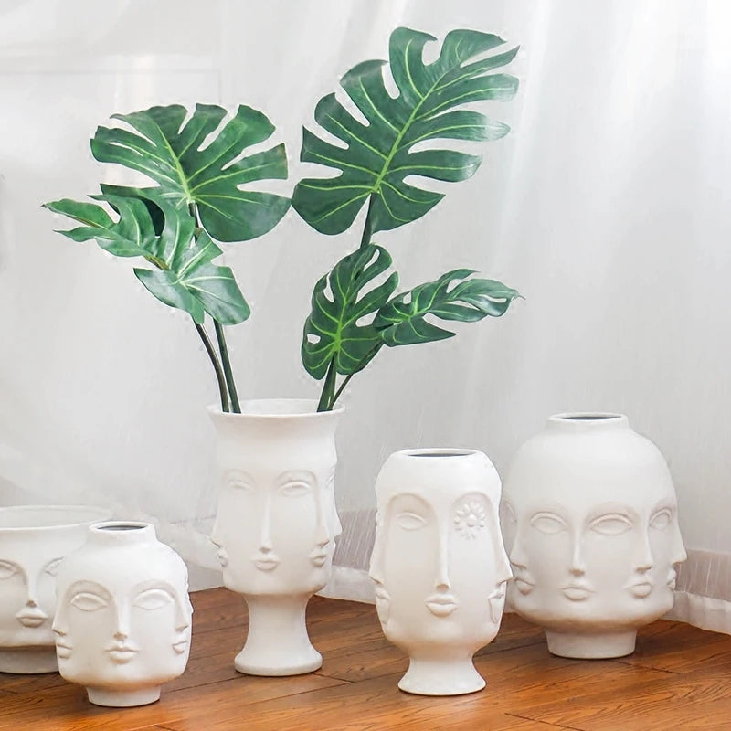 Nordic Face Ceramic Vase